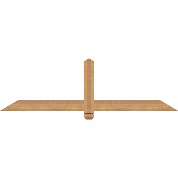 Ekena Millwork Eugene Smooth Timber Gable Bracket, Western Red Cedar, 60"W x 17"H x 1 1/2"D x 3 1/2"F, 7/12 Pitch GBW060X17X0204EUG00SWR - main